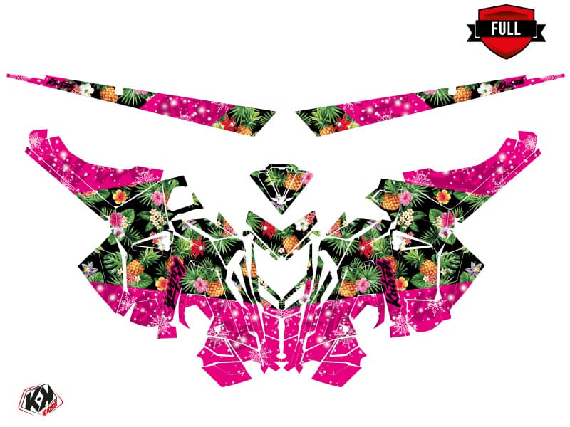 Graphic Kit Snowmobile Polaris RMK Pro Axys Trop'Ice Black-Pink | Polaris | Kutvek - View 3