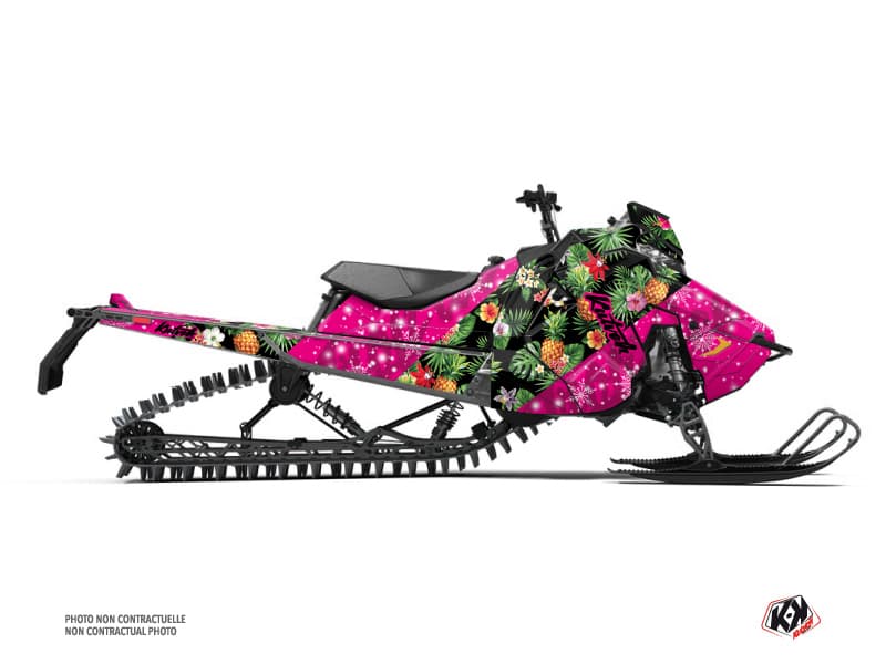 Graphic Kit Snowmobile Polaris RMK Pro Axys Trop'Ice Black-Pink