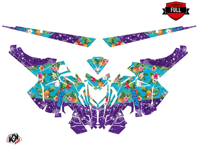 Graphic Kit Snowmobile Polaris RMK Pro Axys Trop'Ice Blue-Purple | Polaris | Kutvek - View 3