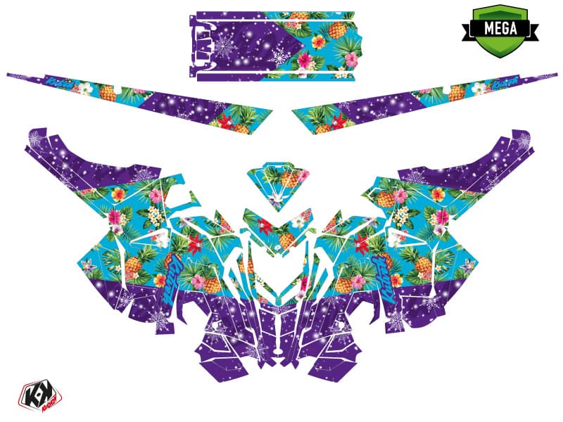 Graphic Kit Snowmobile Polaris RMK Pro Axys Trop'Ice Blue-Purple | Polaris | Kutvek - View 4
