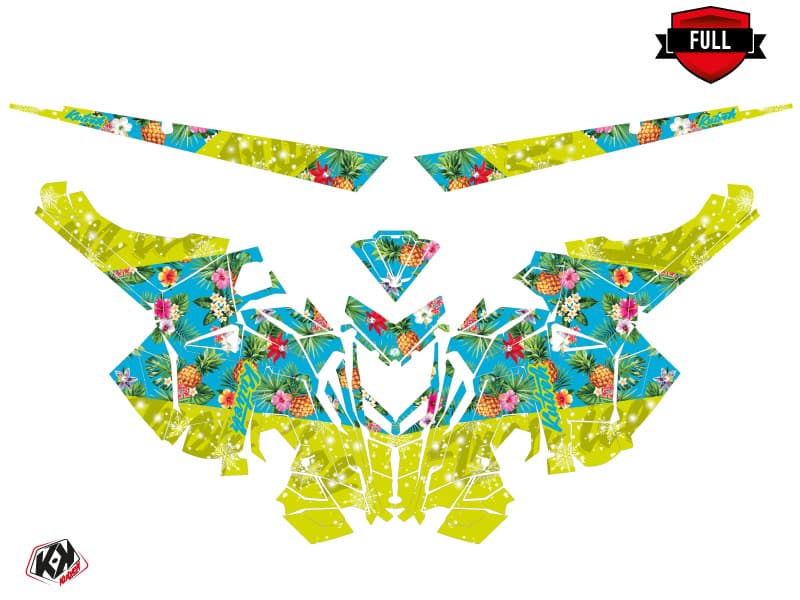 Graphic Kit Snowmobile Polaris RMK Pro Axys Trop'Ice Blue-Lime | Polaris | Kutvek - View 3