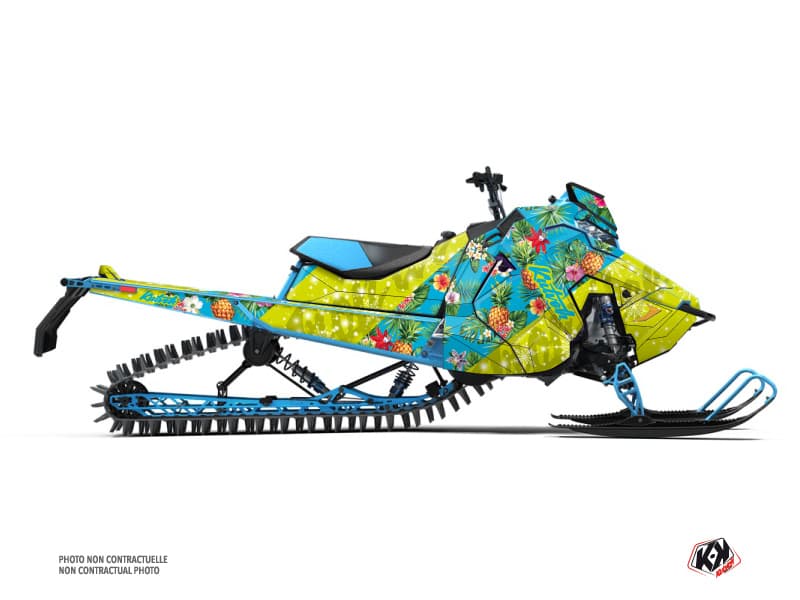 Graphic Kit Snowmobile Polaris RMK Pro Axys Trop'Ice Blue-Lime