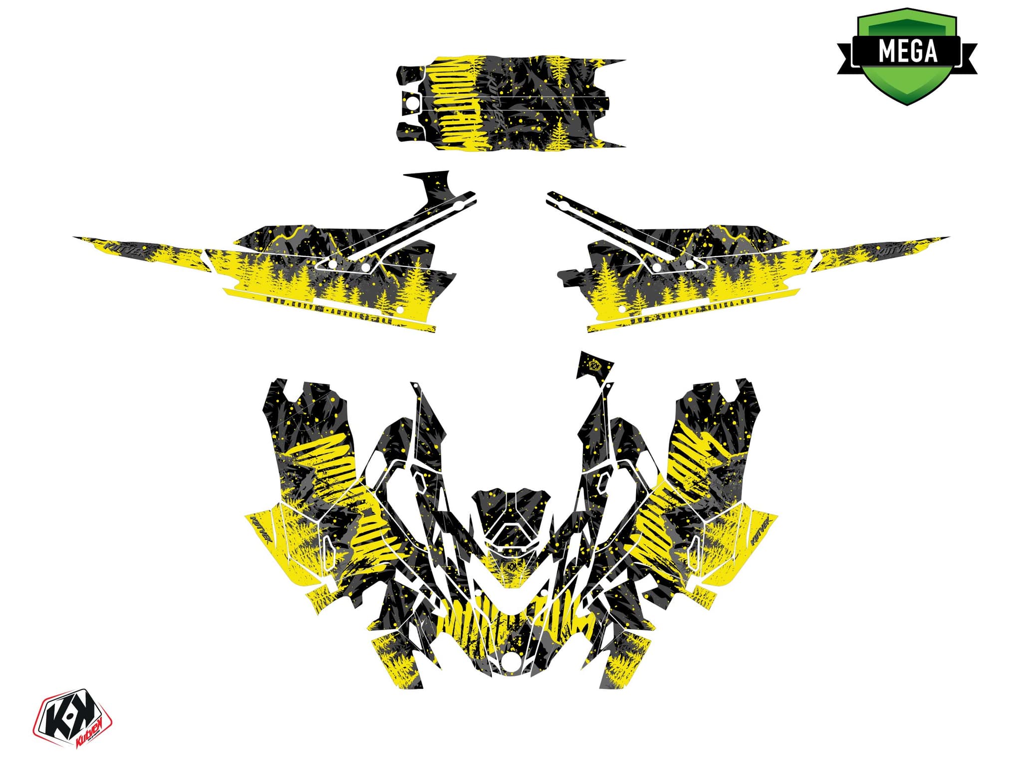Lynx Boondocker DS Backcountry Black-Yellow Snowmobile Graphic Kit | Lynx | Kutvek - View 4