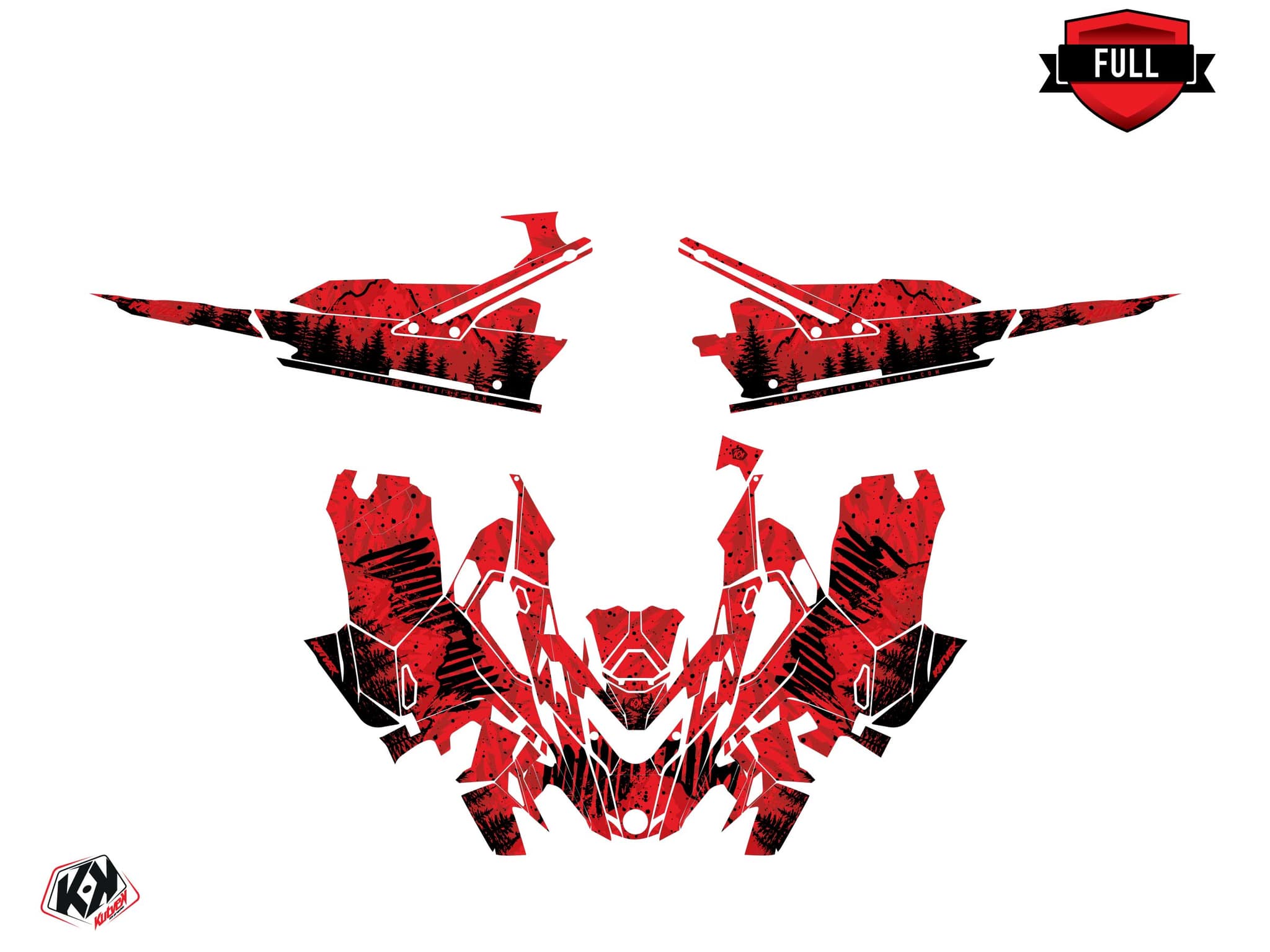 kit graphique motoneige lynx boondocker ds backcountry rouge | Lynx | Kutvek - View 3