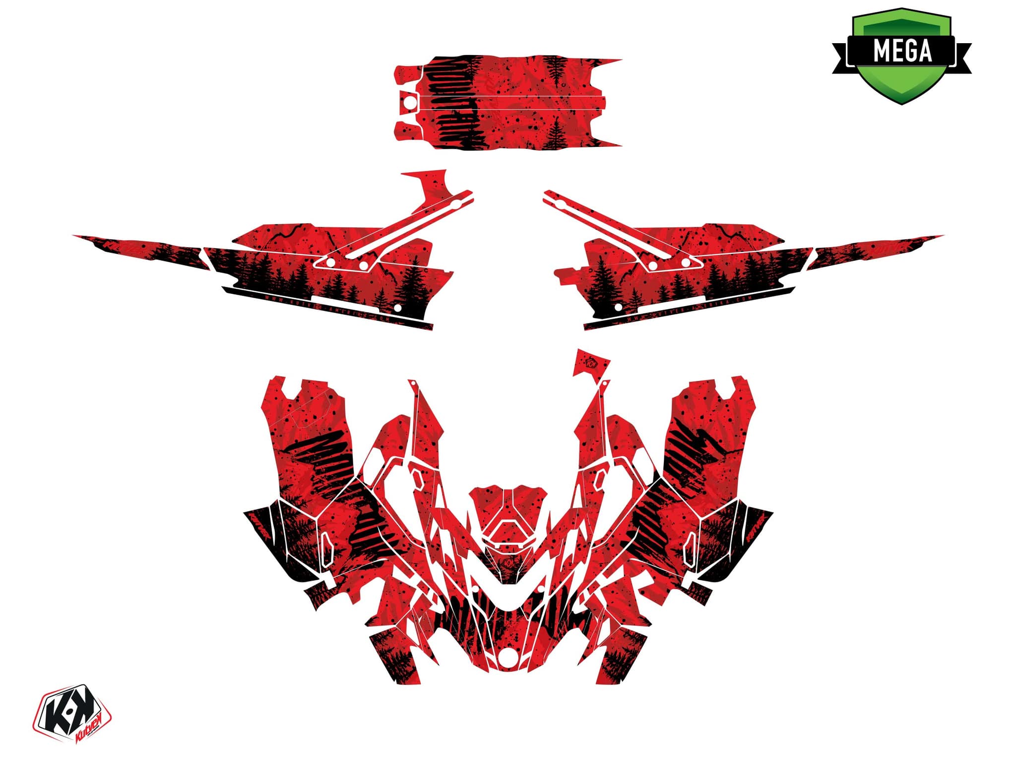 kit graphique motoneige lynx boondocker ds backcountry rouge | Lynx | Kutvek - View 4