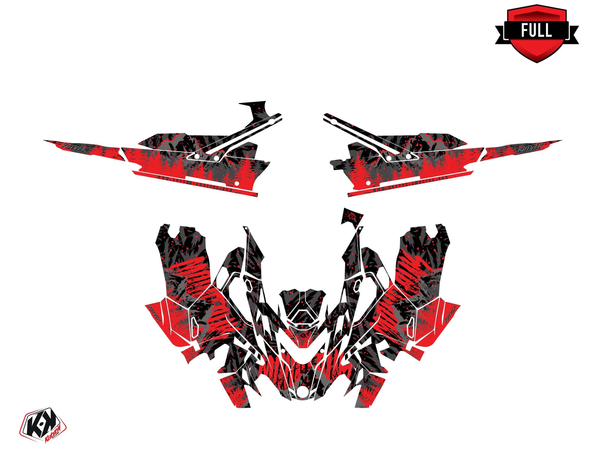 kit graphique motoneige lynx boondocker ds backcountry noir-rouge | Lynx | Kutvek - View 3