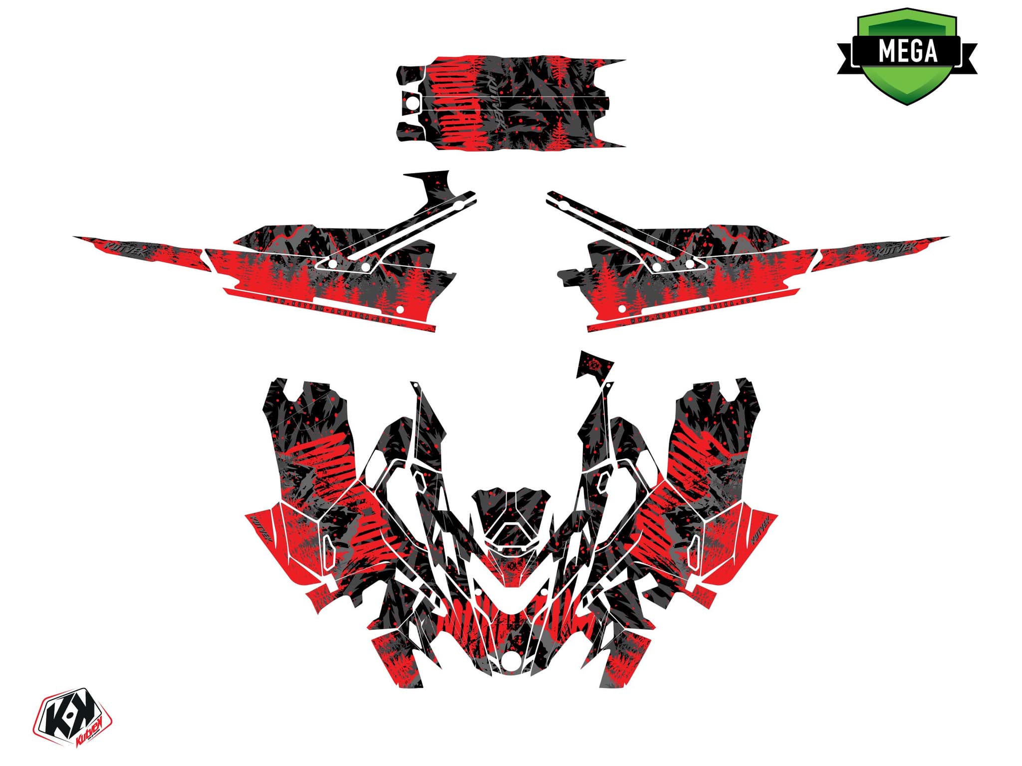 kit graphique motoneige lynx boondocker ds backcountry noir-rouge | Lynx | Kutvek - View 4