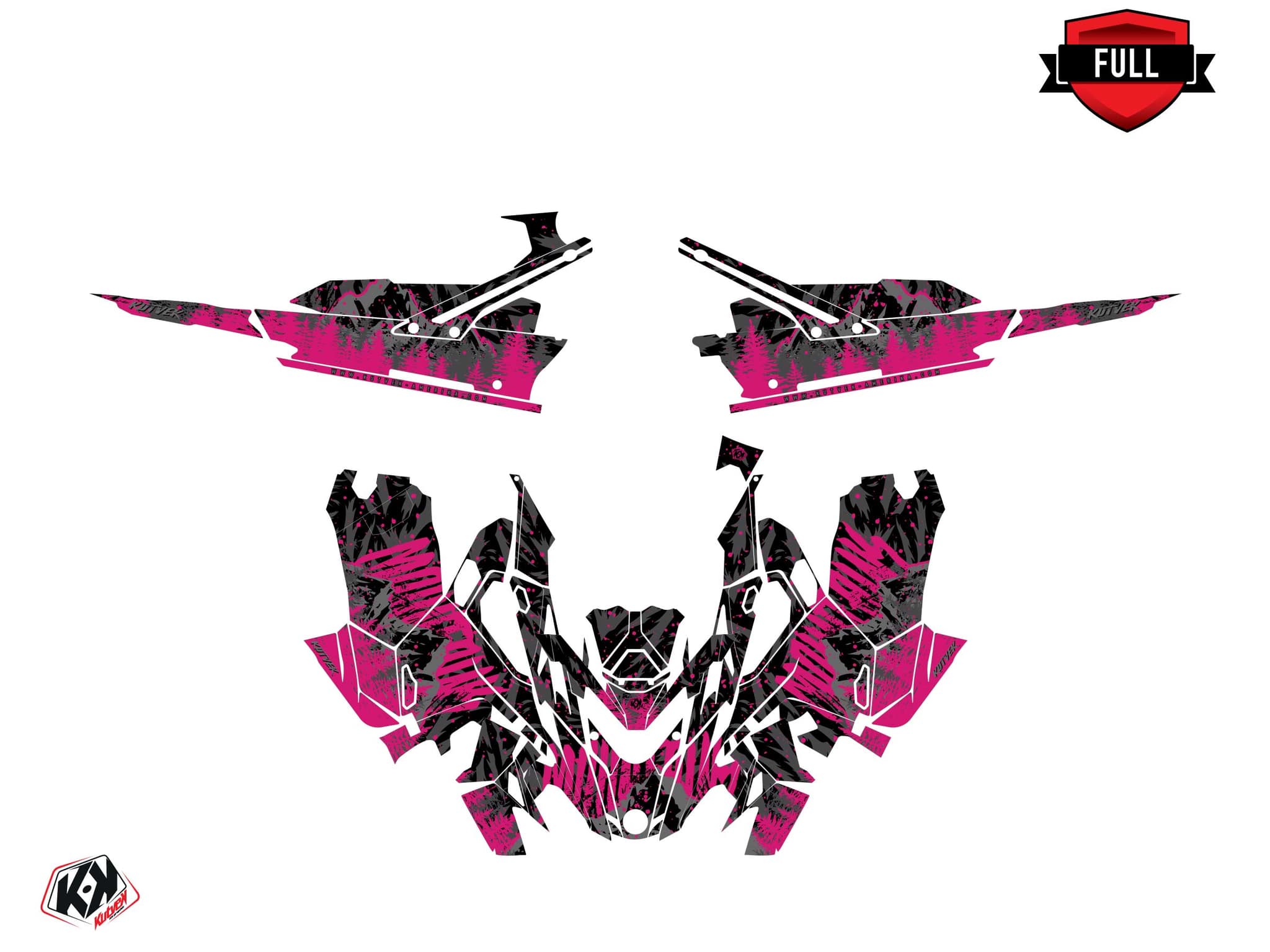 kit de decoração motoneige lynx boondocker ds backcountry preto-rosa | Lynx | Kutvek - View 3