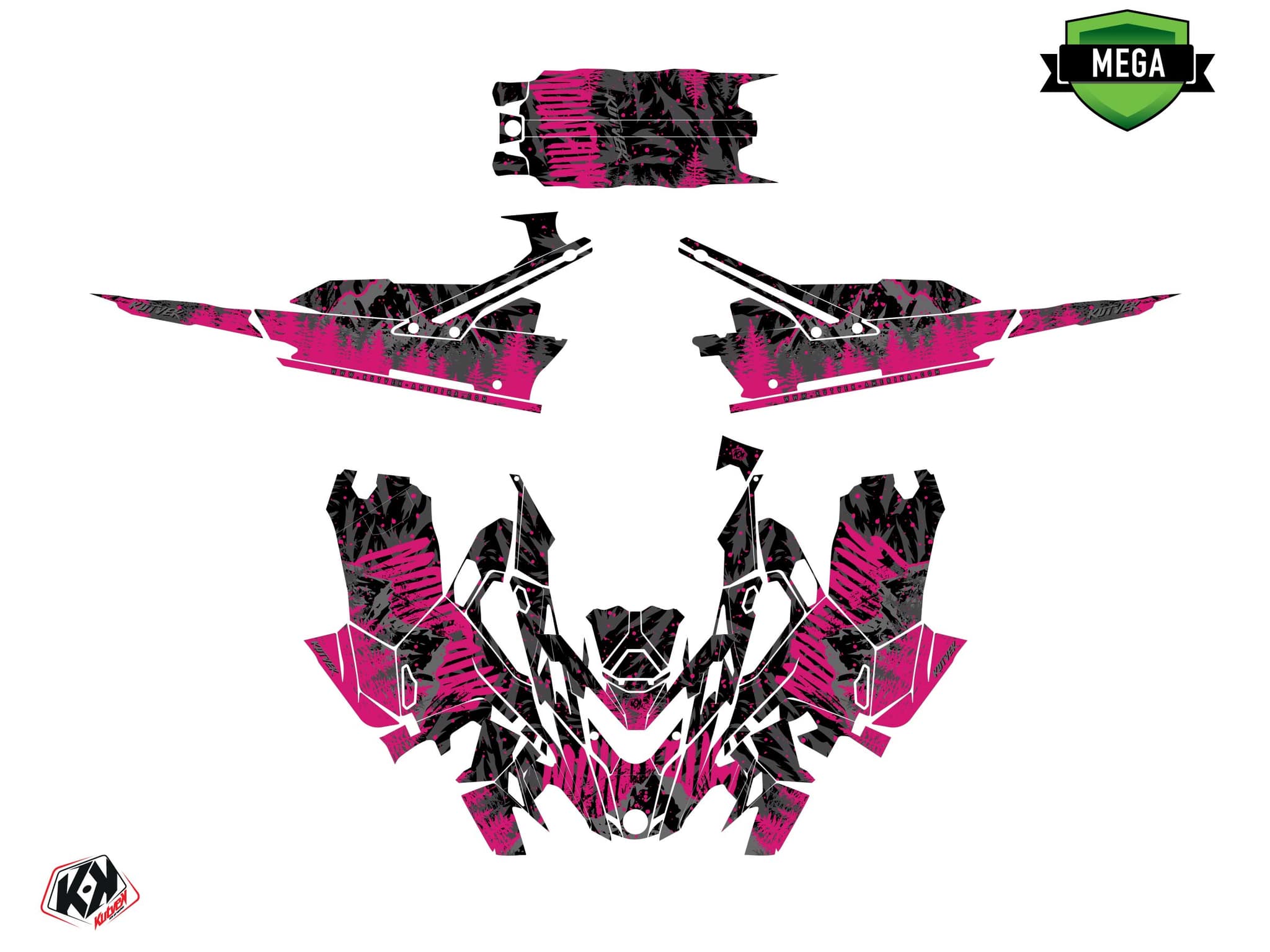 kit de decoração motoneige lynx boondocker ds backcountry preto-rosa | Lynx | Kutvek - View 4