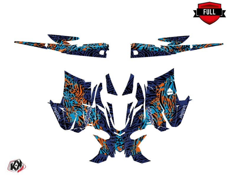 Snowmobile YAMAHA SIDEWINDER SRX SAVAGE Blue-Orange graphic kit | Yamaha | Kutvek - View 3