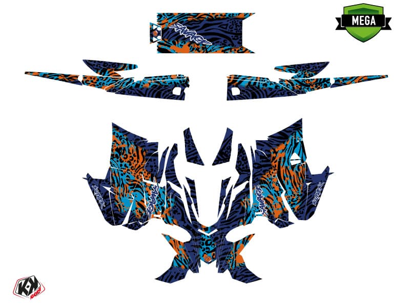 Snowmobile YAMAHA SIDEWINDER SRX SAVAGE Blue-Orange graphic kit | Yamaha | Kutvek - View 4