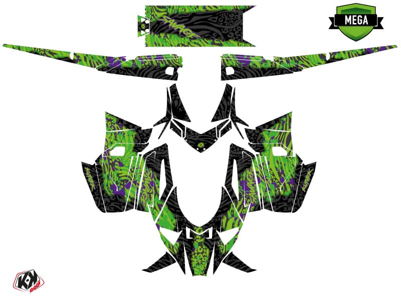 Arctic Cat M Alpha One Savage Black-Green Snowmobile Graphic Kit | Arctic Cat | Kutvek - View 4