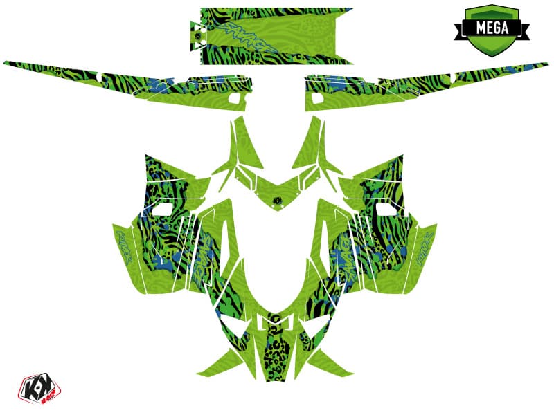 Arctic Cat M Alpha One Savage Green-Blue Snowmobile Graphic Kit | Arctic Cat | Kutvek - View 4