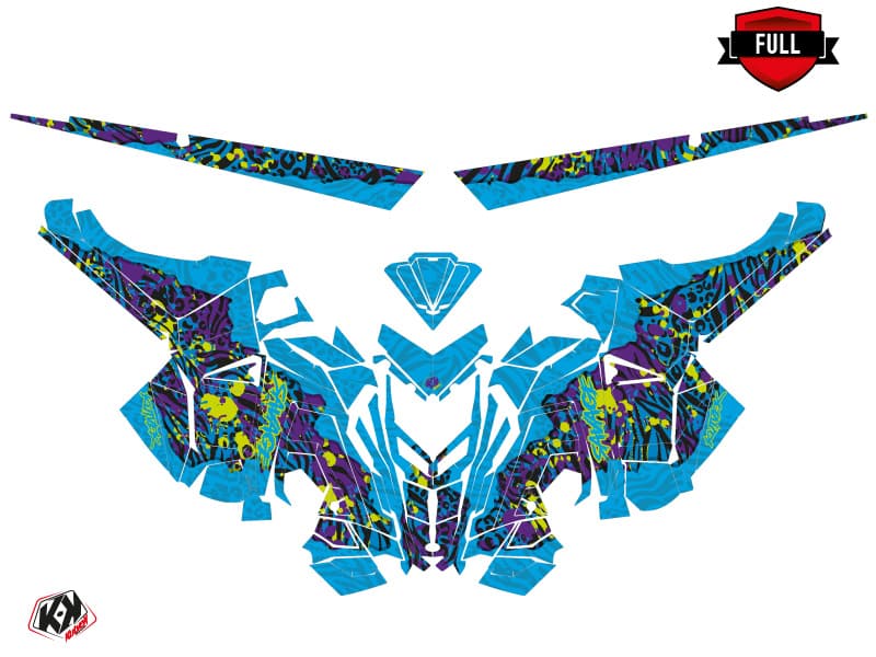 Snowmobile POLARIS RMK PRO AXYS SAVAGE Blue-Mauve graphic kit | Polaris | Kutvek - View 3