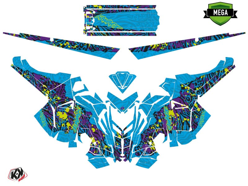 Snowmobile POLARIS RMK PRO AXYS SAVAGE Blue-Mauve graphic kit | Polaris | Kutvek - View 4