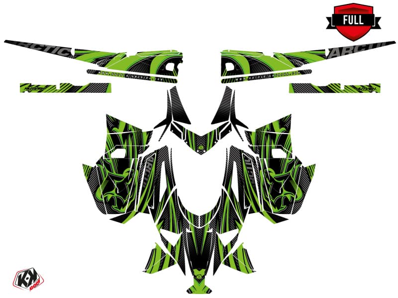 Arctic Cat M Alpha One Arctic Black-Green Snowmobile Graphic Kit | Arctic Cat | Kutvek - View 3