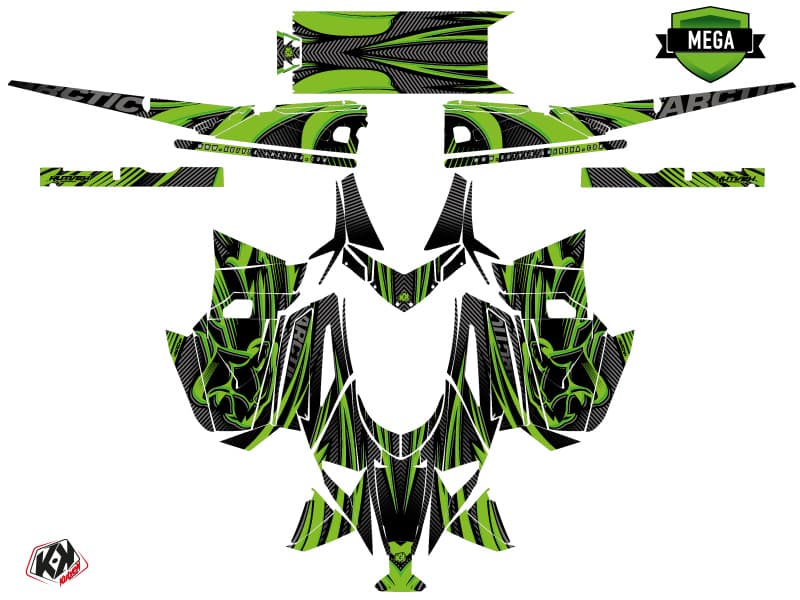Arctic Cat M Alpha One Arctic Black-Green Snowmobile Graphic Kit | Arctic Cat | Kutvek - View 4