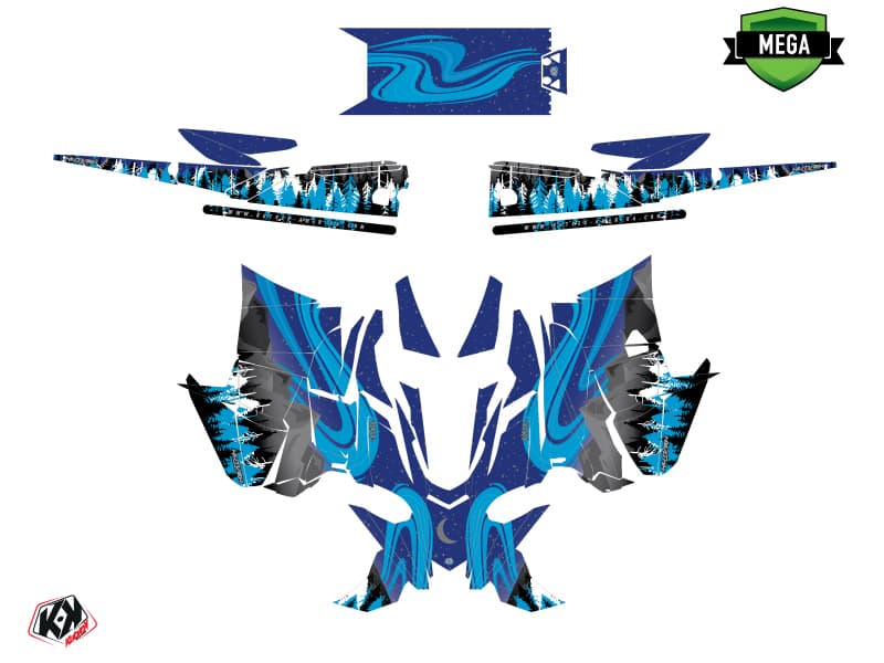 Snowmobile YAMAHA SIDEWINDER SRX BOREAL Blue graphic kit | Yamaha | Kutvek - View 4
