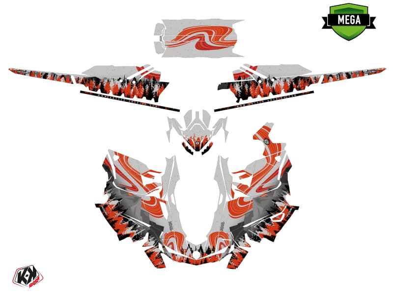 snowmobile skidoo backcountry sport boreal grey  graphic kit | Skidoo | Kutvek - View 4