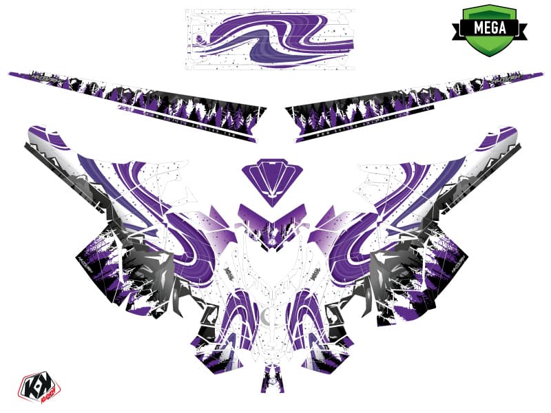 Snowmobile POLARIS RMK PRO AXYS BOREAL Mauve graphic kit | Polaris | Kutvek - View 4