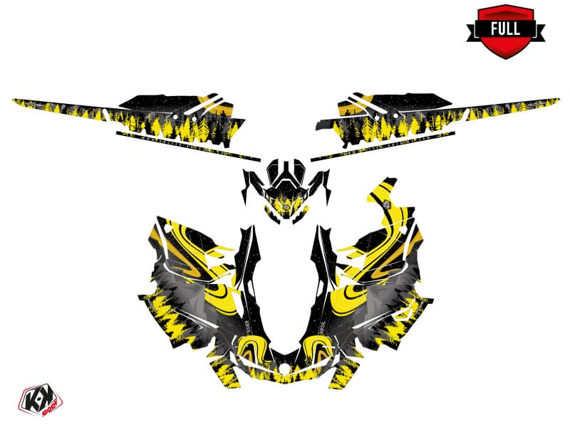 snowmobile skidoo backcountry sport boreal black-yellow  graphic kit | Skidoo | Kutvek - View 3