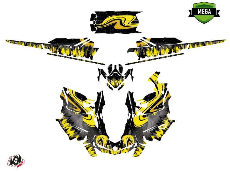 snowmobile skidoo backcountry sport boreal black-yellow  graphic kit | Skidoo | Kutvek - View 4