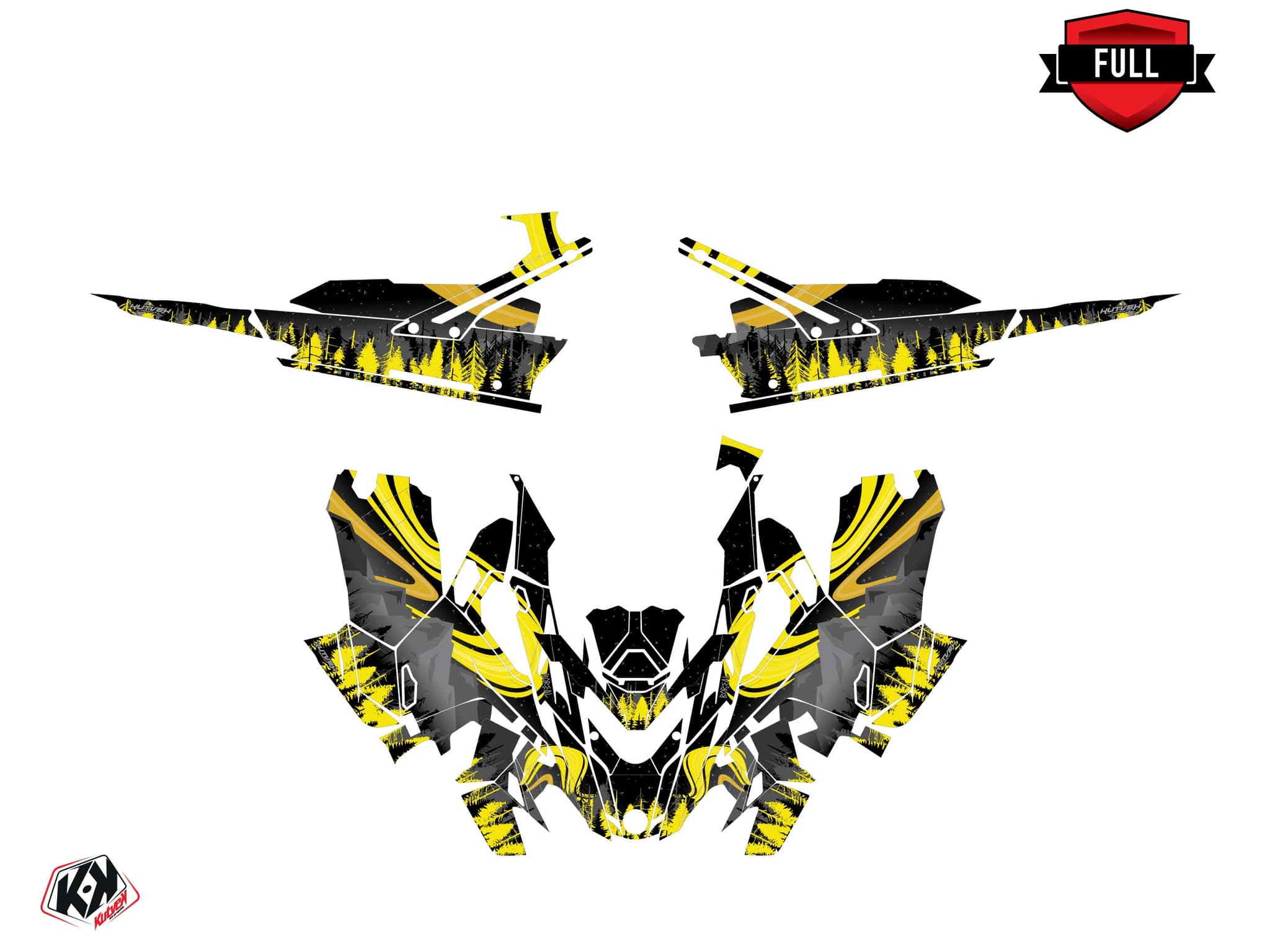 deko-set schneemobil lynx boondocker ds boreal schwarz-gelb | Lynx | Kutvek - View 3