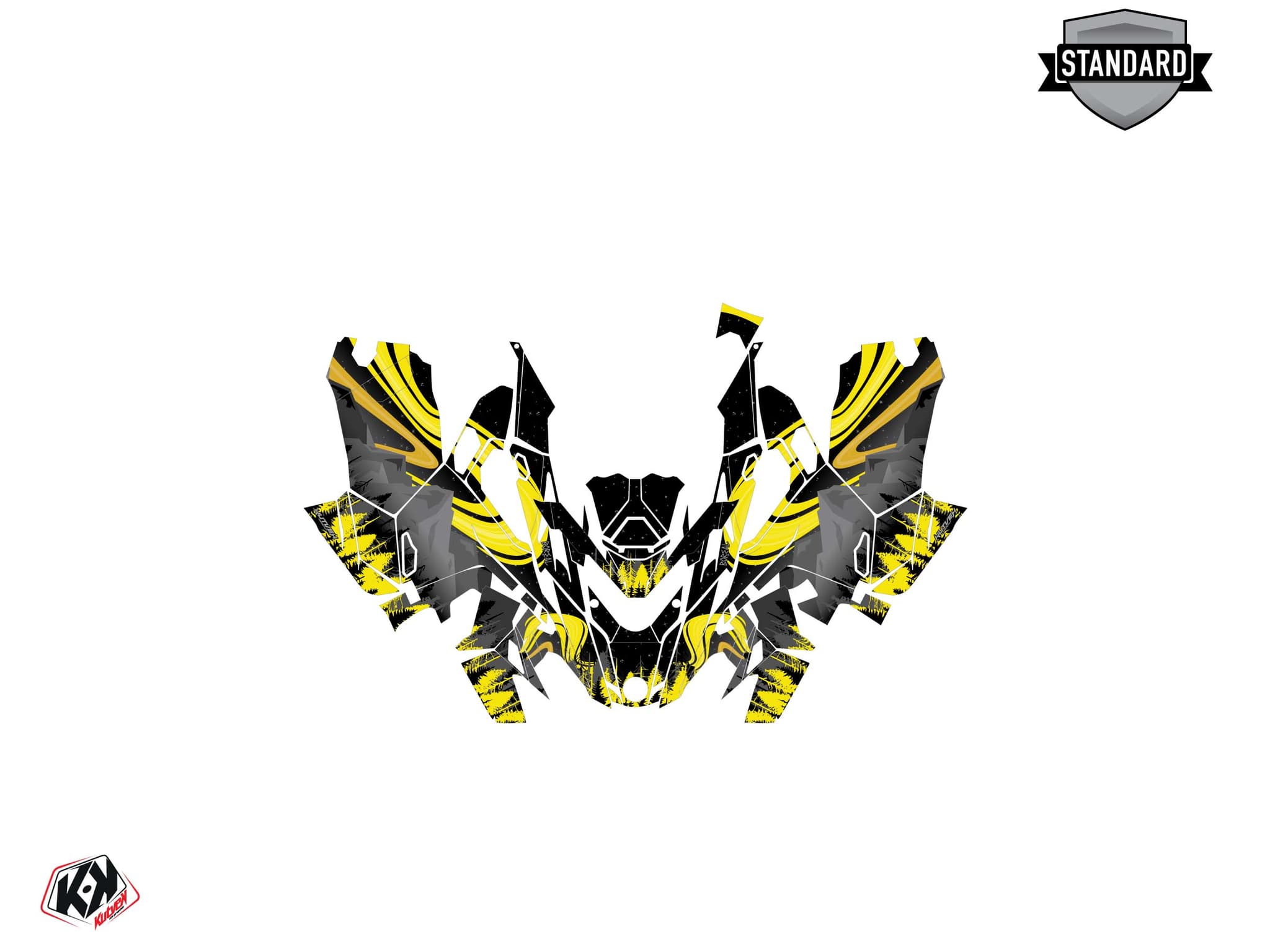 deko-set schneemobil lynx boondocker ds boreal schwarz-gelb | Lynx | Kutvek - View 2