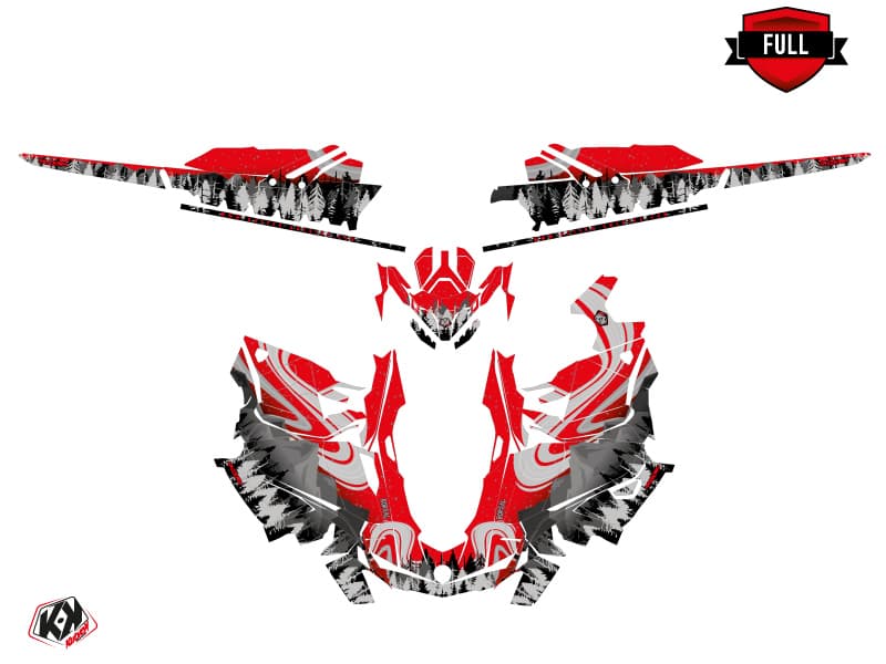 snowmobile skidoo backcountry sport boreal red  graphic kit | Skidoo | Kutvek - View 3