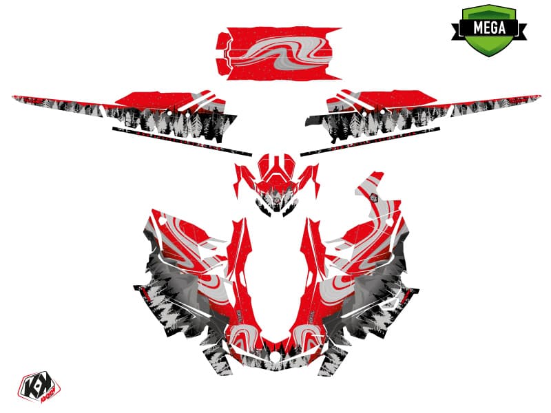 snowmobile skidoo backcountry sport boreal red  graphic kit | Skidoo | Kutvek - View 4