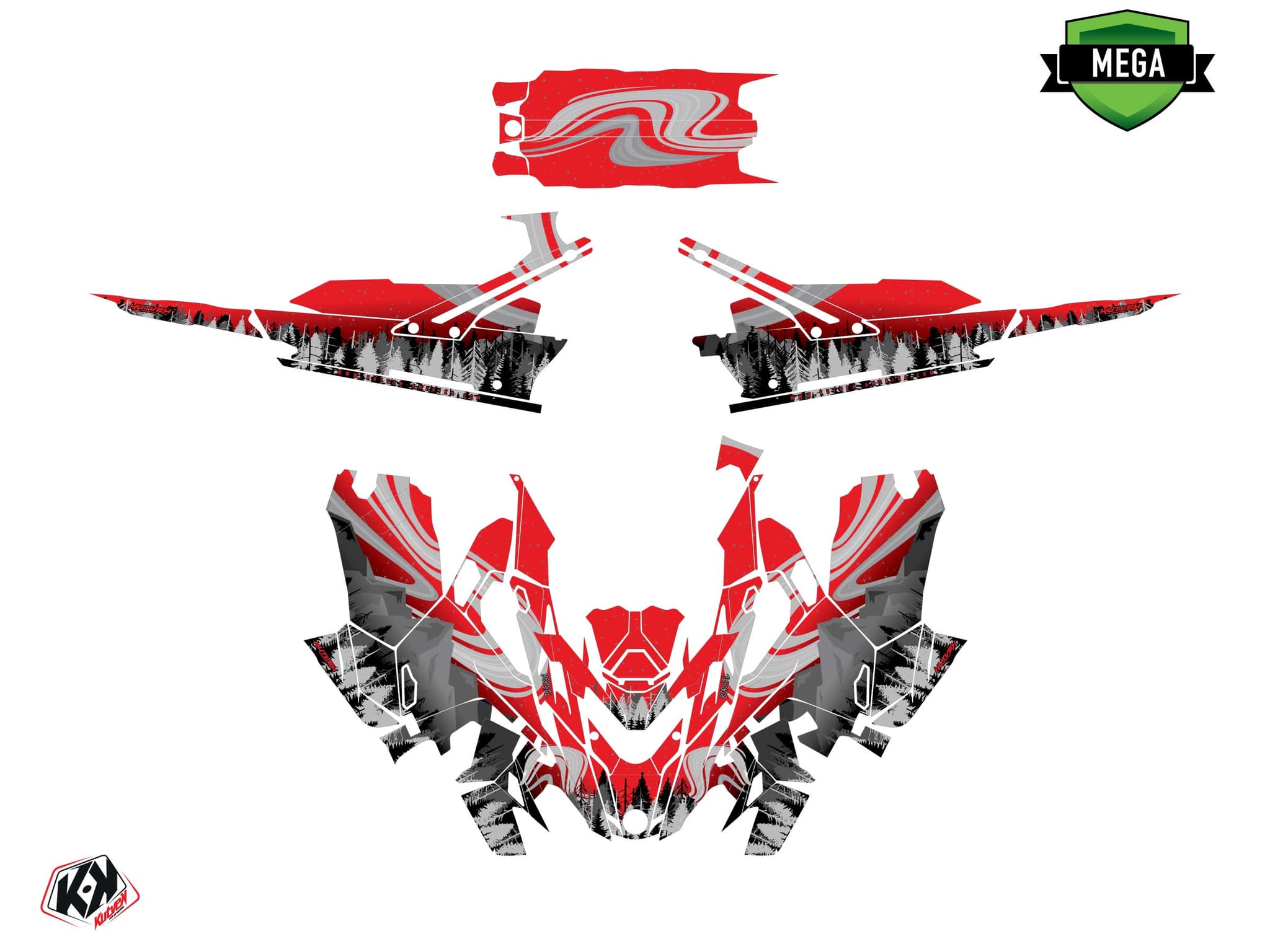kit graphique motoneige lynx boondocker ds boreal rouge | Lynx | Kutvek - View 4