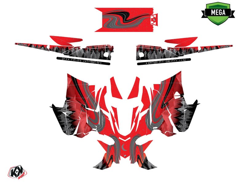 Snowmobile YAMAHA SIDEWINDER SRX BOREAL Red graphic kit | Yamaha | Kutvek - View 4