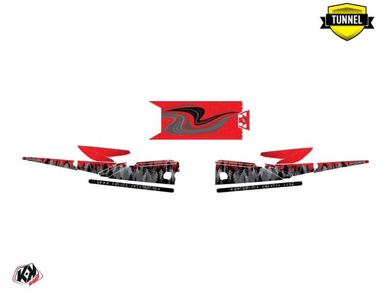 Snowmobile YAMAHA SIDEWINDER SRX BOREAL Red graphic kit | Yamaha | Kutvek - View 5