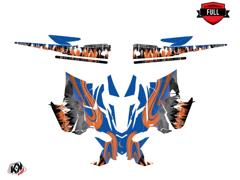 Snowmobile YAMAHA SIDEWINDER SRX BOREAL Blue-Orange graphic kit | Yamaha | Kutvek - View 3