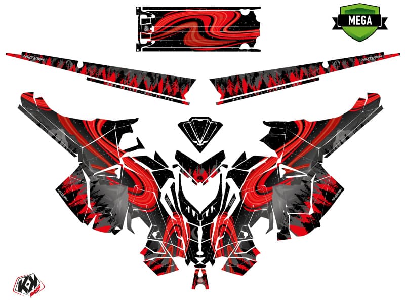 Snowmobile POLARIS RMK PRO AXYS BOREAL Black-Red graphic kit | Polaris | Kutvek - View 4