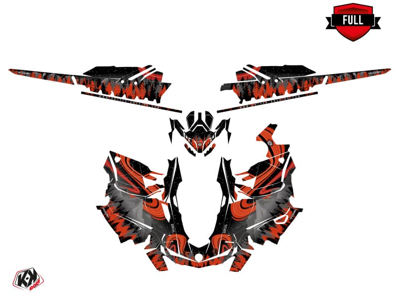 snowmobile skidoo backcountry sport boreal black-red  graphic kit | Skidoo | Kutvek - View 3