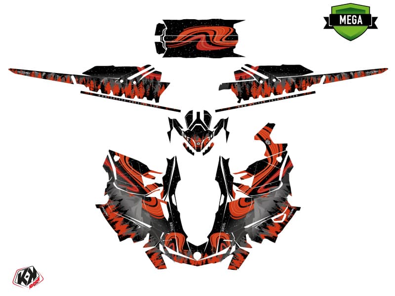 snowmobile skidoo backcountry sport boreal black-red  graphic kit | Skidoo | Kutvek - View 4