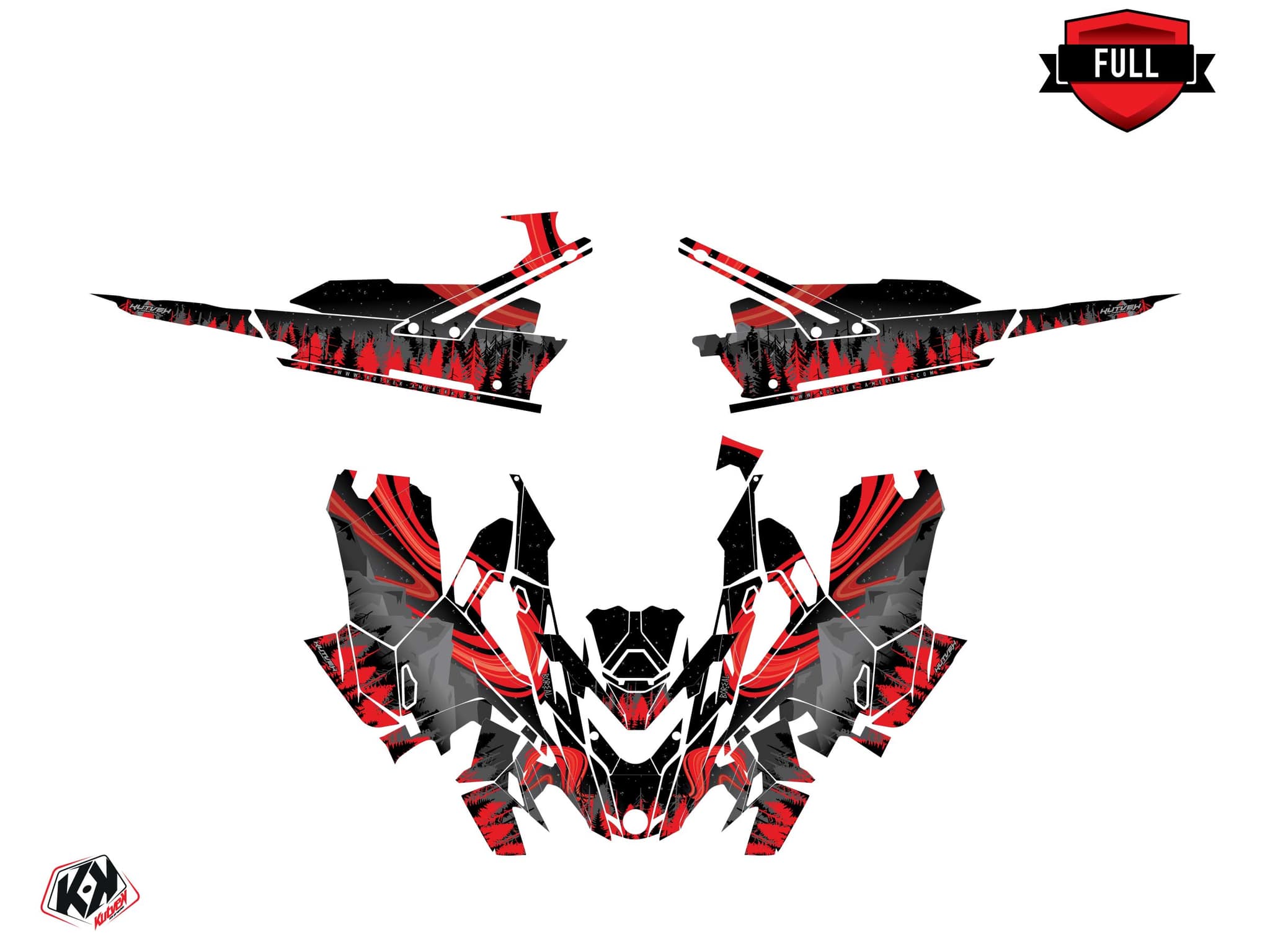 kit graphique motoneige lynx boondocker ds boreal noir-rouge | Lynx | Kutvek - View 3