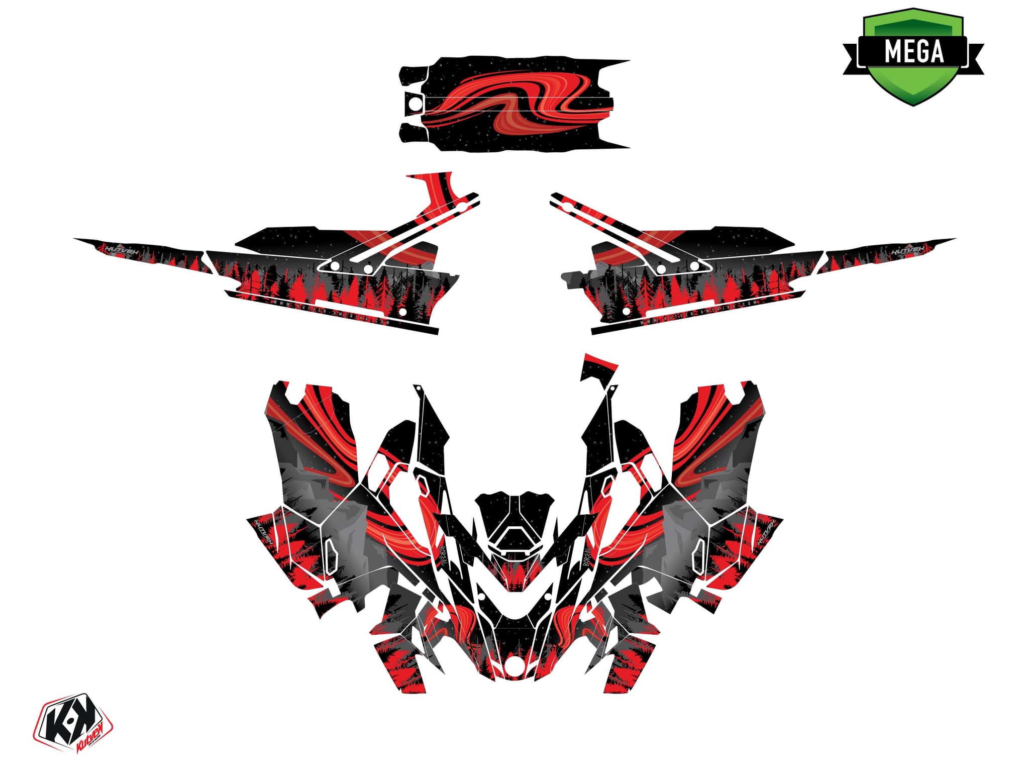 kit graphique motoneige lynx boondocker ds boreal noir-rouge | Lynx | Kutvek - View 4