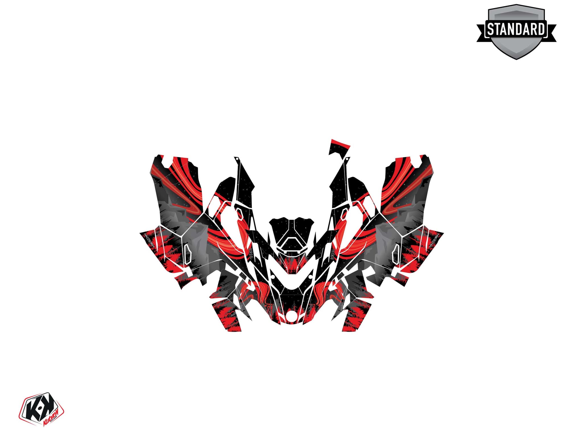 kit graphique motoneige lynx boondocker ds boreal noir-rouge | Lynx | Kutvek - View 2