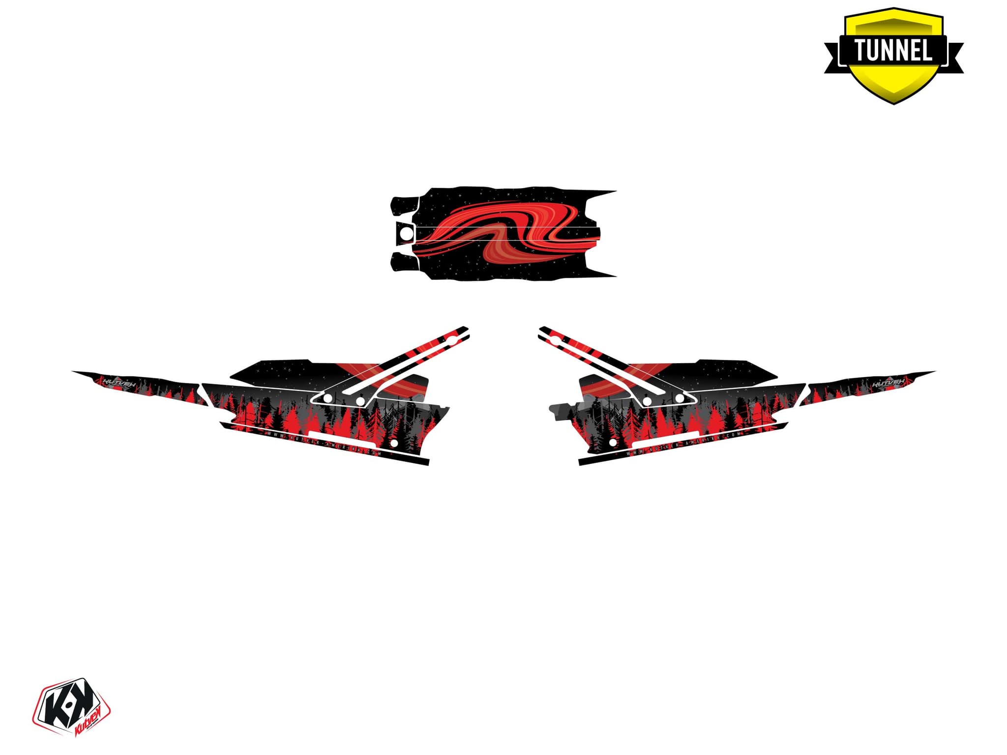 kit graphique motoneige lynx boondocker ds boreal noir-rouge | Lynx | Kutvek - View 5