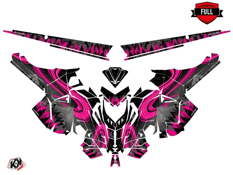Snowmobile POLARIS RMK PRO AXYS BOREAL Black-Pink graphic kit | Polaris | Kutvek - View 2