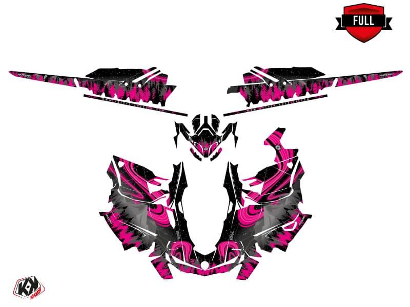 snowmobile skidoo backcountry sport boreal black-pink  graphic kit | Skidoo | Kutvek - View 3