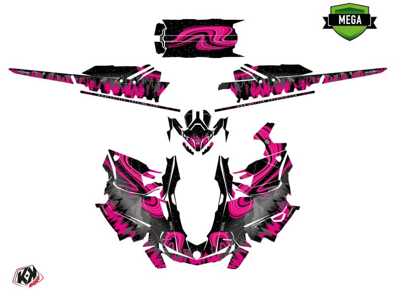 snowmobile skidoo backcountry sport boreal black-pink  graphic kit | Skidoo | Kutvek - View 4
