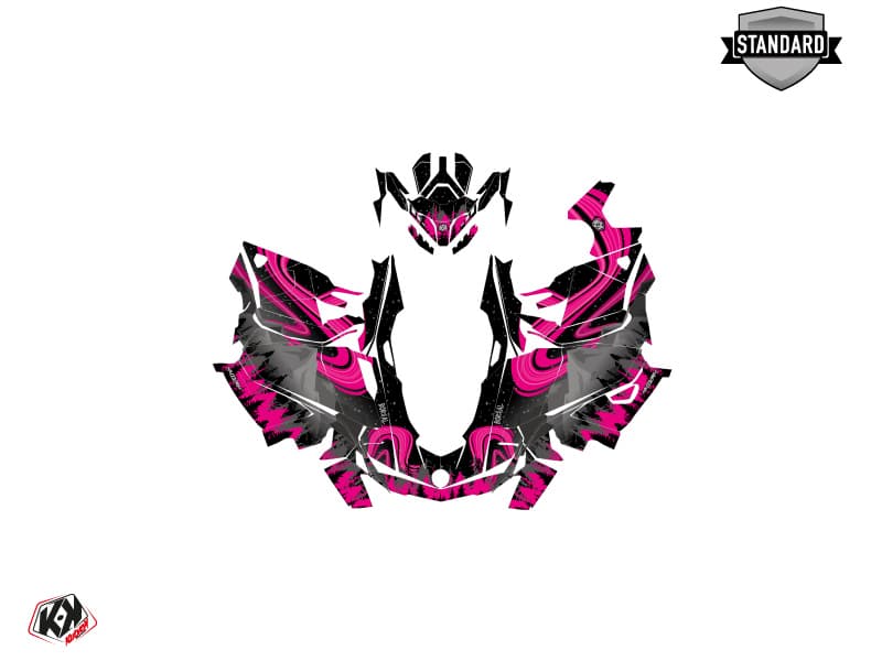 Kit graphique Motoneige SKIDOO GRAND TOURING LIMITED 600R E-TEC BOREAL Noir-Rose | Skidoo | Kutvek - View 2
