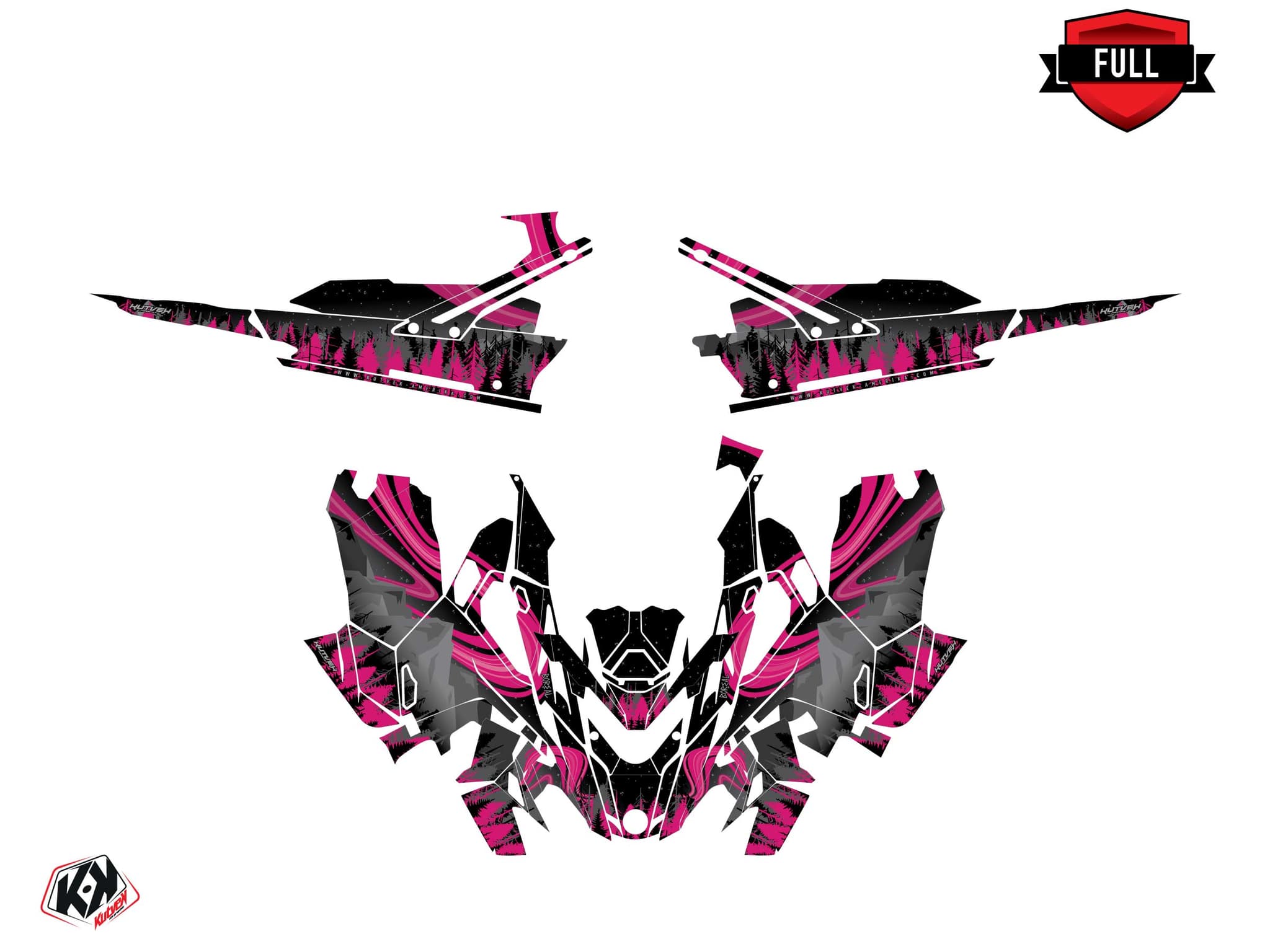 kit graphique motoneige lynx boondocker ds boreal noir-rose | Lynx | Kutvek - View 3
