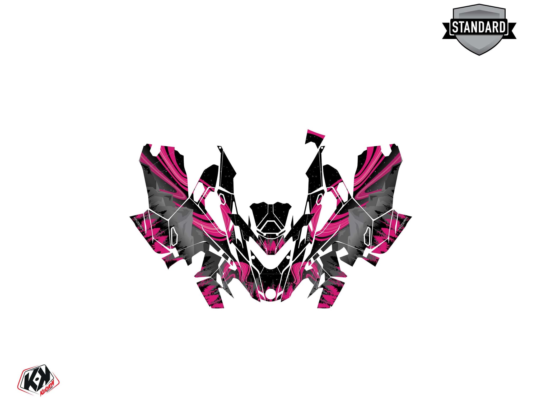 kit graphique motoneige lynx boondocker ds boreal noir-rose | Lynx | Kutvek - View 2