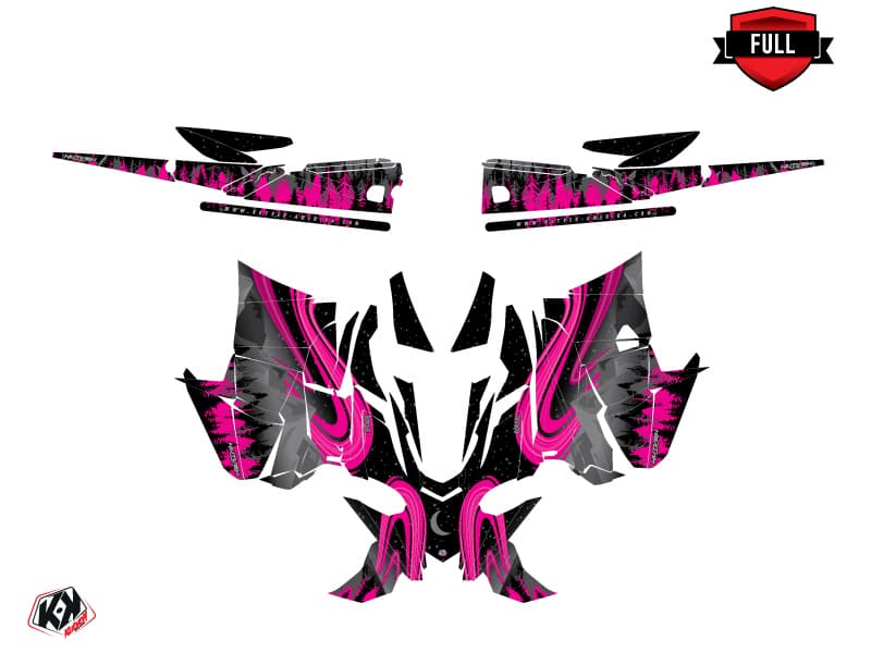 Snowmobile YAMAHA SIDEWINDER SRX BOREAL Black-Pink graphic kit | Yamaha | Kutvek - View 3