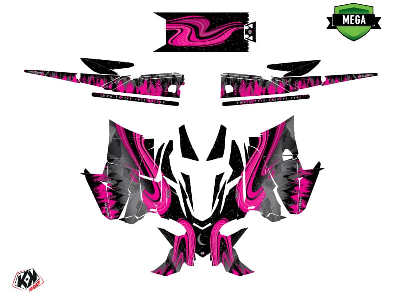 Snowmobile YAMAHA SIDEWINDER SRX BOREAL Black-Pink graphic kit | Yamaha | Kutvek - View 4