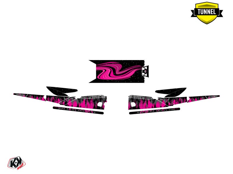 Snowmobile YAMAHA SIDEWINDER SRX BOREAL Black-Pink graphic kit | Yamaha | Kutvek - View 5